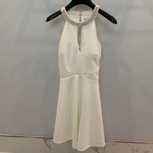 White Pearl Collar Cocktail Dress size 3